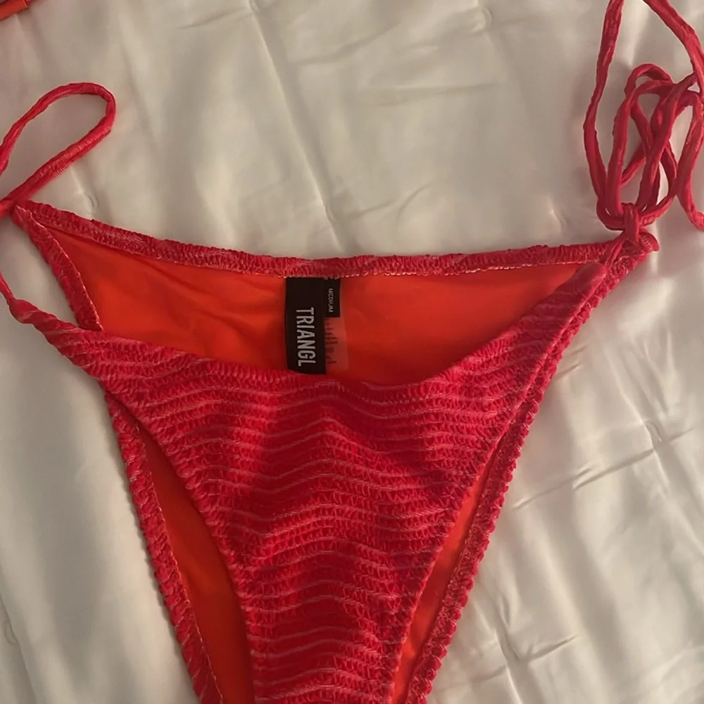 triangl swimwear Red Textured Tie-Side Bikini